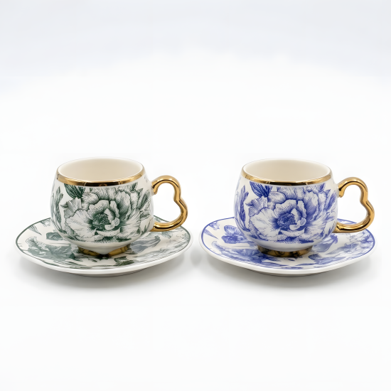 Coffee Cup and Saucer Set - 12 Pcs